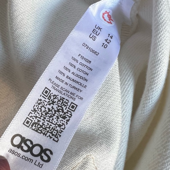 ASOS Cream Button Front Belted Denim Trench Coat US Size 10 NWT - Picture 11 of 13